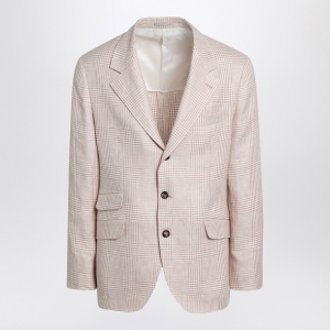 Brunello Cucinelli Papaya-colored Prince of Wales jacket