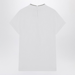 Brunello Cucinelli White crew-neck T-shirt with pendant - Img 2