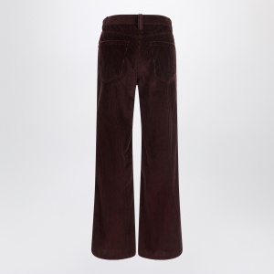 Brunello Cucinelli Wide-leg bordeaux velvet trousers - Img 2