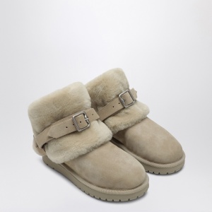 Burberry Chubby snow boots in suede and beige shearling