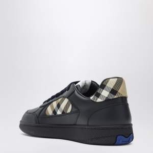 Burberry Indigo blue leather and Check sneaker Terrace - Img 2