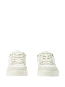 Burberry Leather, suede and check sneakers - Img 3