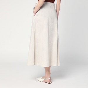 DEPARTMENT 5 Traxs grey mélange skirt in linen blend - Img 2