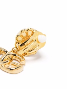 Dolce & Gabbana DG Logo and Pearl Earrings - Img 3