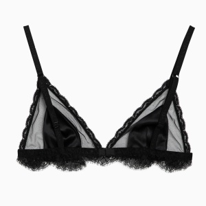 Dolce & Gabbana Dolce&Gabbana Black silk satin and lace bra - Img 2