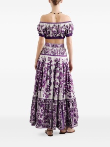 Dolce & Gabbana Maiolica print cotton top - Img 3