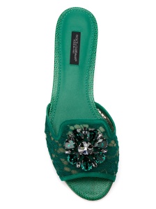 Dolce & Gabbana Slippers in lace with crystals - Img 4