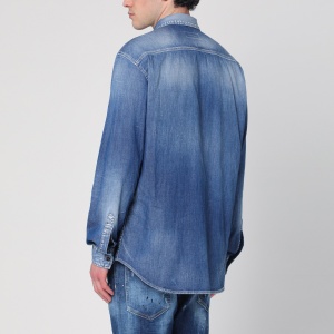 Dsquared2 Blue washed denim shirt - Img 2