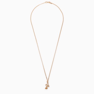 Emanuele Bicocchi Rose and skull necklace in 925 gold-plated silver