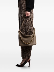 Emporio Armani Medium leather hobo bag with chain - Img 2