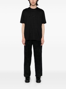 Emporio Armani T-shirt with embossed logo embroidery in lyocell blend jersey - Img 4