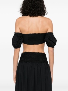 Ermanno Scervino Off-shoulder Lace detail cotton top - Img 3