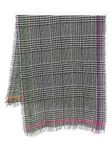 Faliero Sarti Plaid-pattern frayed-edge scarf