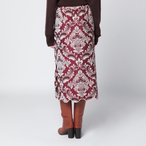 FARM Rio Bordeaux jacquard midi skirt - Img 2