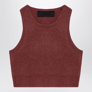 Fear of God Essentials Sporty burgundy honeycomb tank top