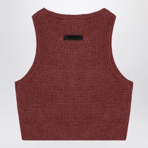 Fear of God Essentials Sporty burgundy honeycomb tank top - Img 2
