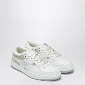 Givenchy White/beige leather and suede sneakers 4G