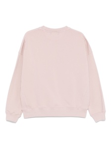 Golden Goose Old rose unisex round neck sweatshirt with green logo print - Img 2