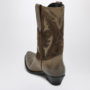 Golden Goose Wish Star boots in khaki leather and suede - Img 2