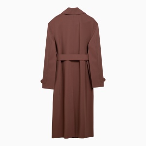 Harris Wharf London Trench-coat marron à double boutonnage avec ceinture - Img 2