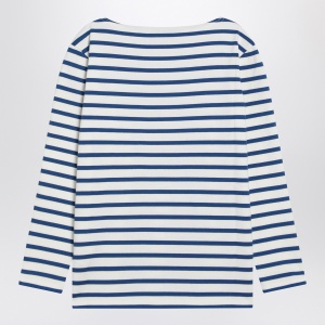 Ivory t-shirt with blue stripes Chez Valentino - Img 2