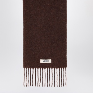 JACQUEMUS Brown scarf in alpaca and mohair - Img 2