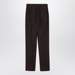 JACQUEMUS Brown trousers in silk blend - Img 2
