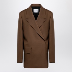 Jil Sander Brown wool double-breasted jacket