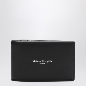 Maison Margiela Black button card holder with logo