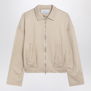 Max Mara Beige cropped sweatshirt in silk blend