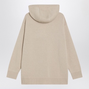 Max Mara Beige wool and cashmere knit hoodie - Img 2