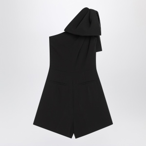 Max Mara Pianoforte One-shoulder short jumpsuit in black cady - Img 2