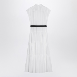 Max Mara Studio White cotton shirt dress with ruffles - Img 2