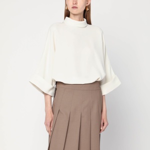 MKDT Studio Ivory Bailee blouse in crêpe georgette