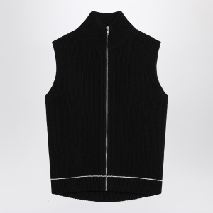 MM6 Maison Margiela Vest with zip black in cotton blend