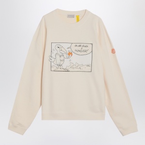 Moncler Genius Ivory white cotton sweatshirt