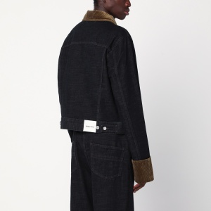 NAMACHEKO Black denim jacket with velvet trim - Img 2
