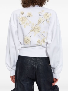 Off White logo-print cropped sweatshirt - Img 3