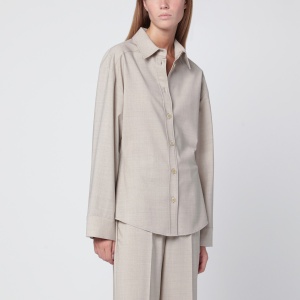 P.A.R.O.S.H. Stucco-coloured wool shirt