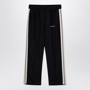 Palm Angels Anthracite grey linen sports trousers