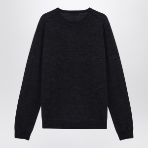 Roberto Collina Anthracite merino wool crew-neck sweater - Img 2