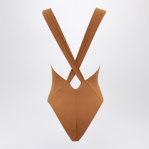 Saint Laurent Brown silk-blend crossover bodysuit - Img 2