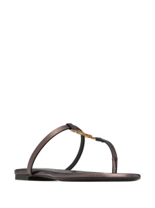 Saint Laurent Cassandre leather thong sandals - Img 2