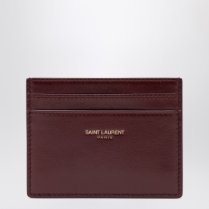 Saint Laurent Dark ruby leather credit card holder
