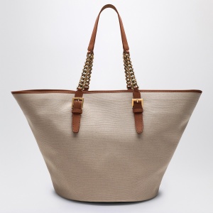 Saint Laurent Desert-coloured shoulder bag in canvas and leather - Img 2