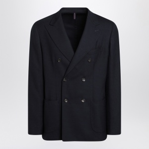Santaniello Blue checked double breasted jacket