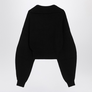 Sportmax Black zip-up cardigan in wool and cashmere - Img 2