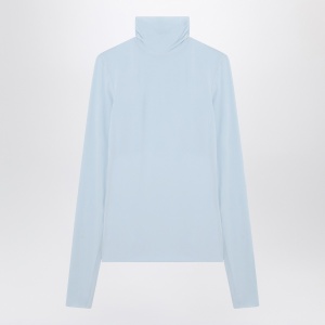 Sportmax Light blue jersey knit turtleneck sweater