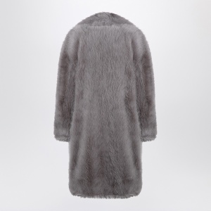 Sportmax Light grey faux fur coat - Img 2