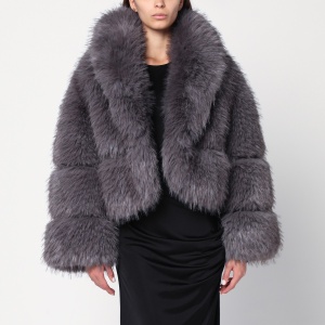 Sword 6644 Short grey faux fur coat